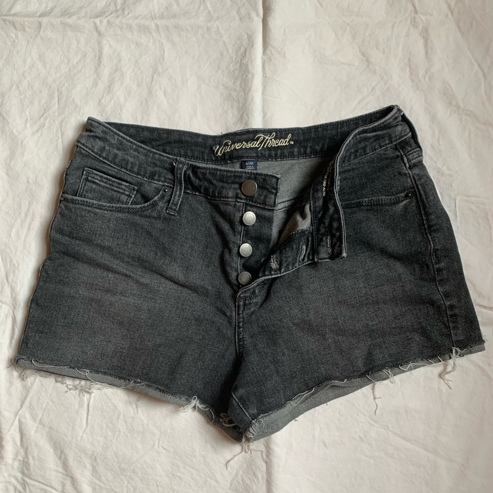 Black High-waisted Jean Shorts